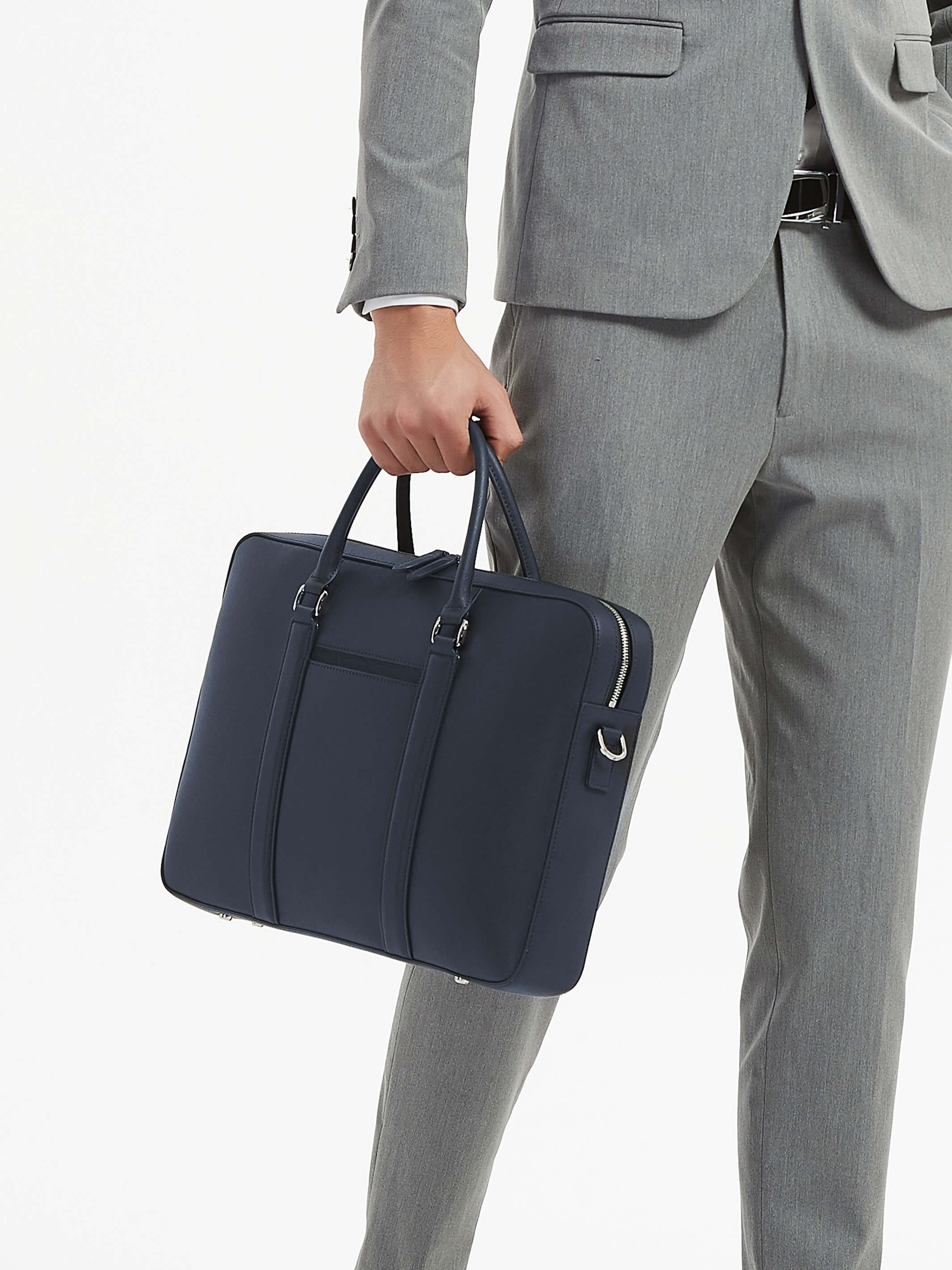Manhattan Monochrome Leather Briefcase - Image 14