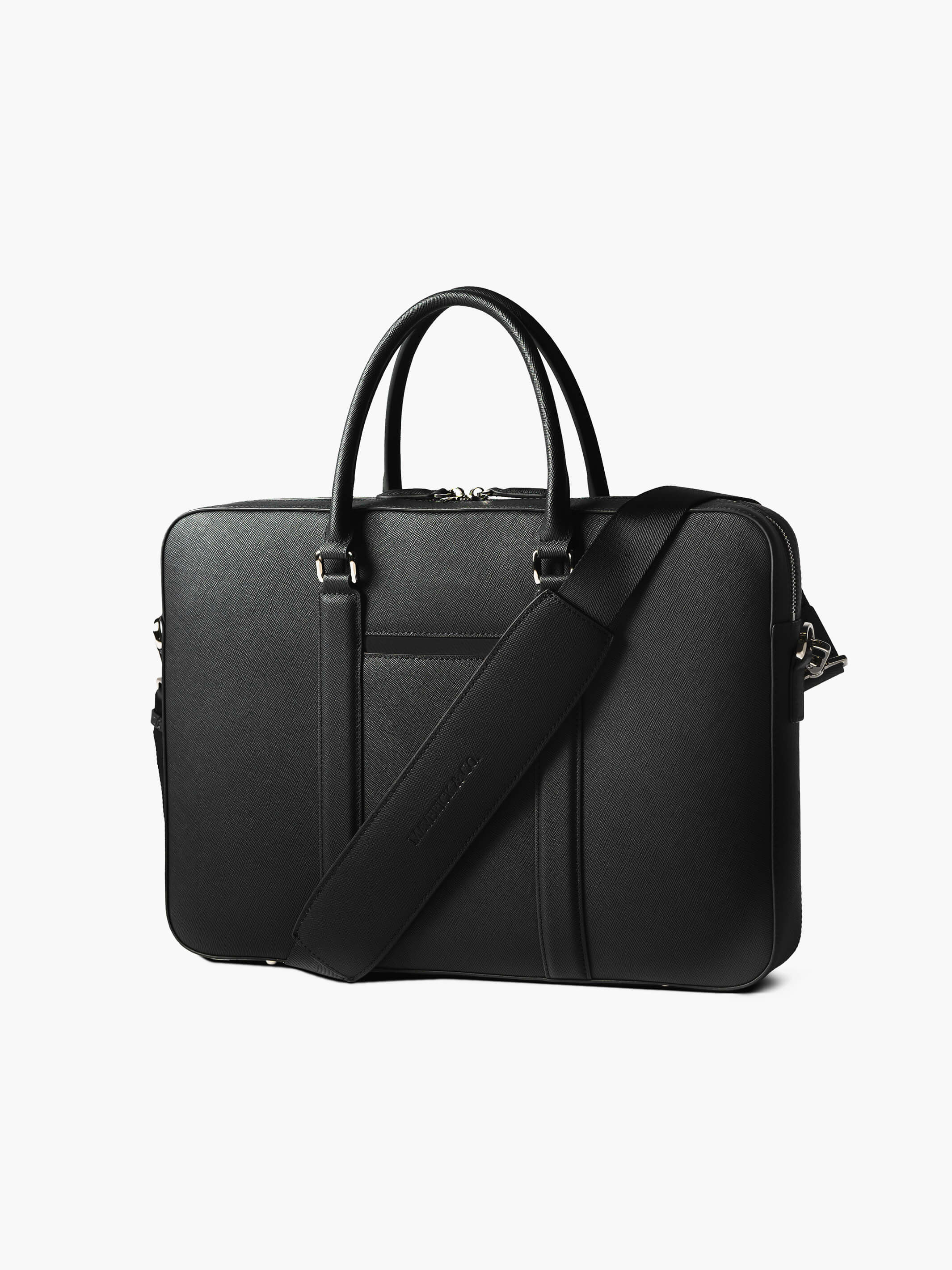 Manhattan Monochrome Leather Briefcase - Image 6
