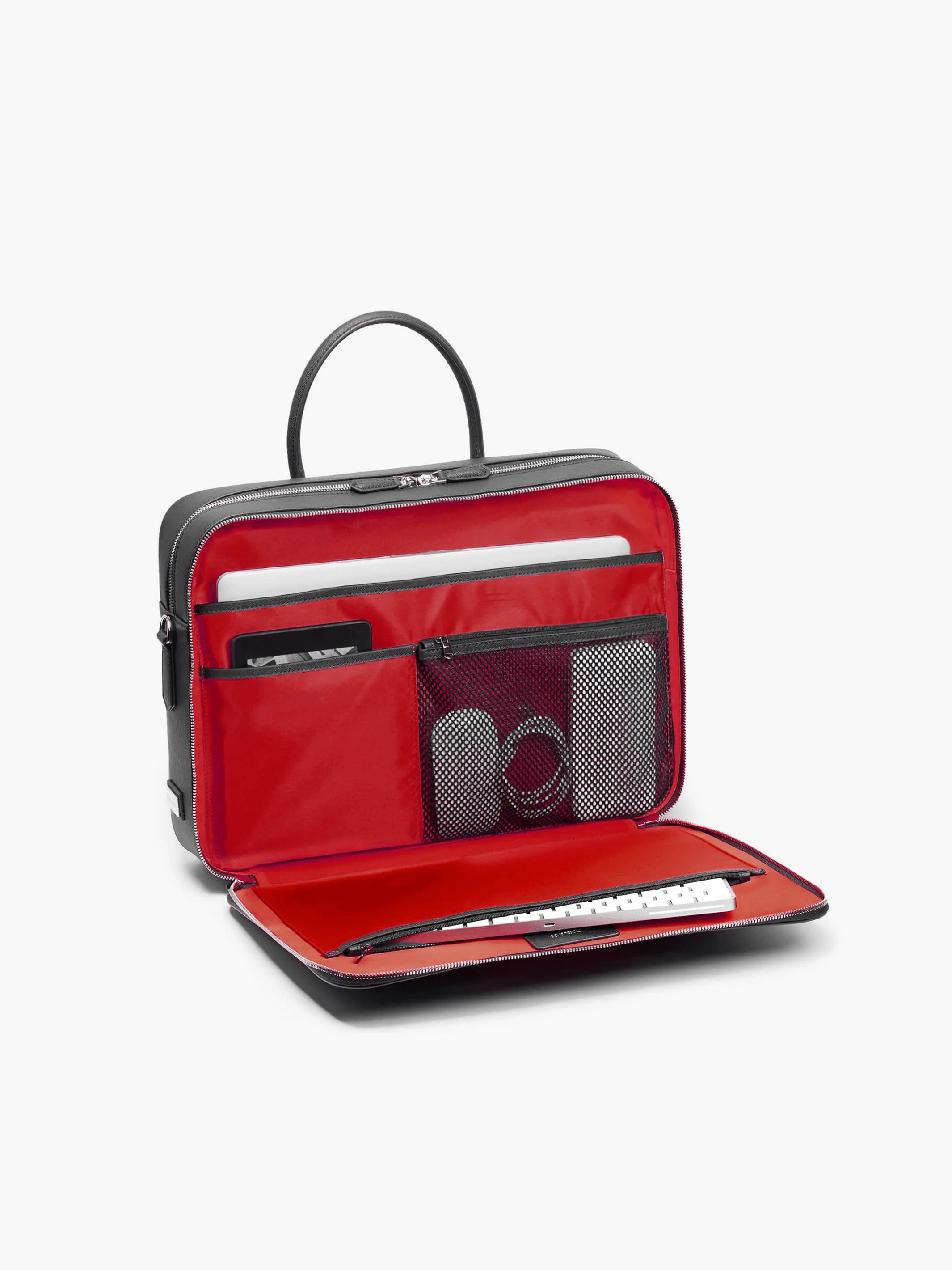 Manhattan Double-Zip Leather Briefcase - Image 10