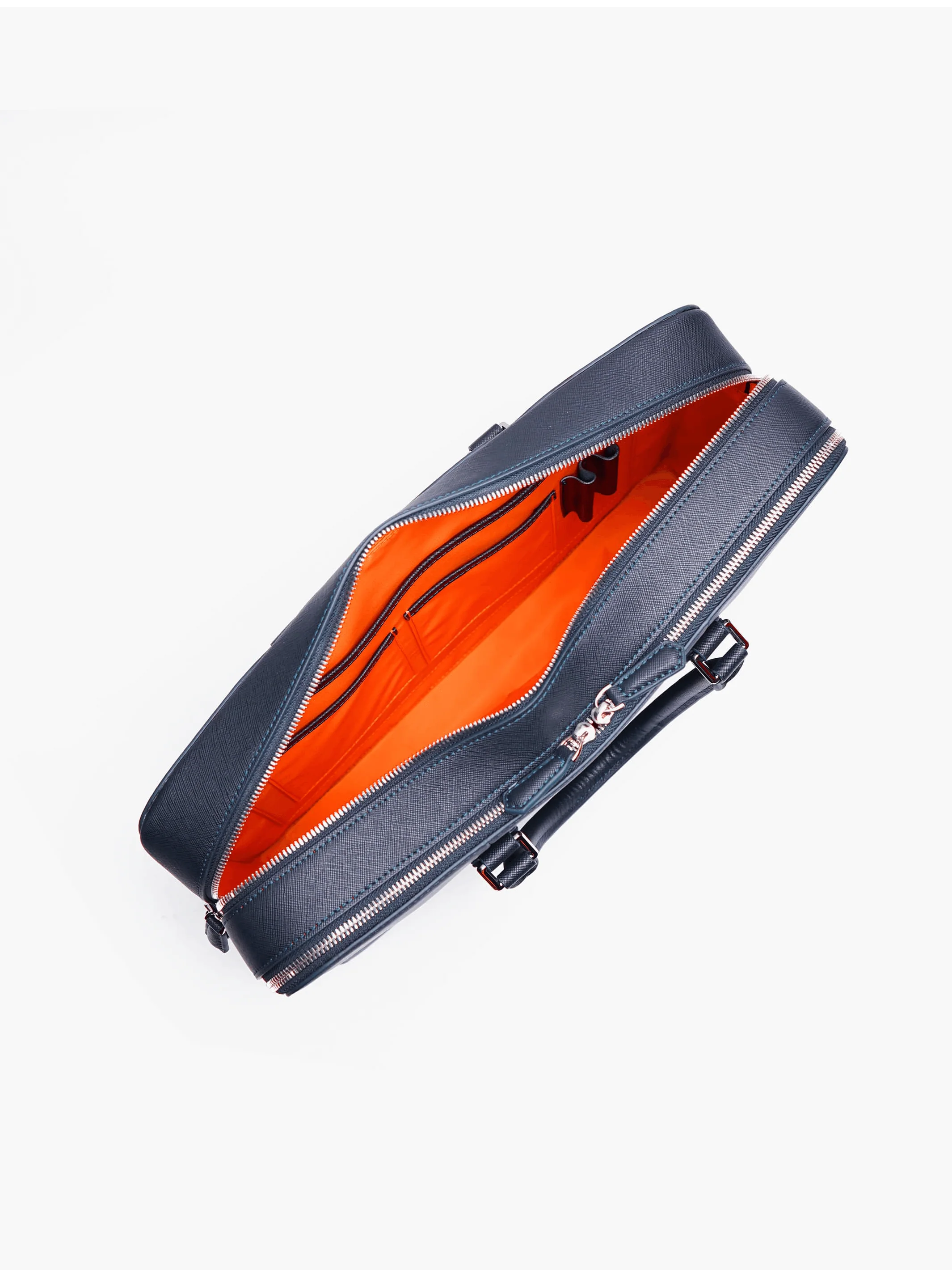 Manhattan Double-Zip Leather Briefcase - Image 4