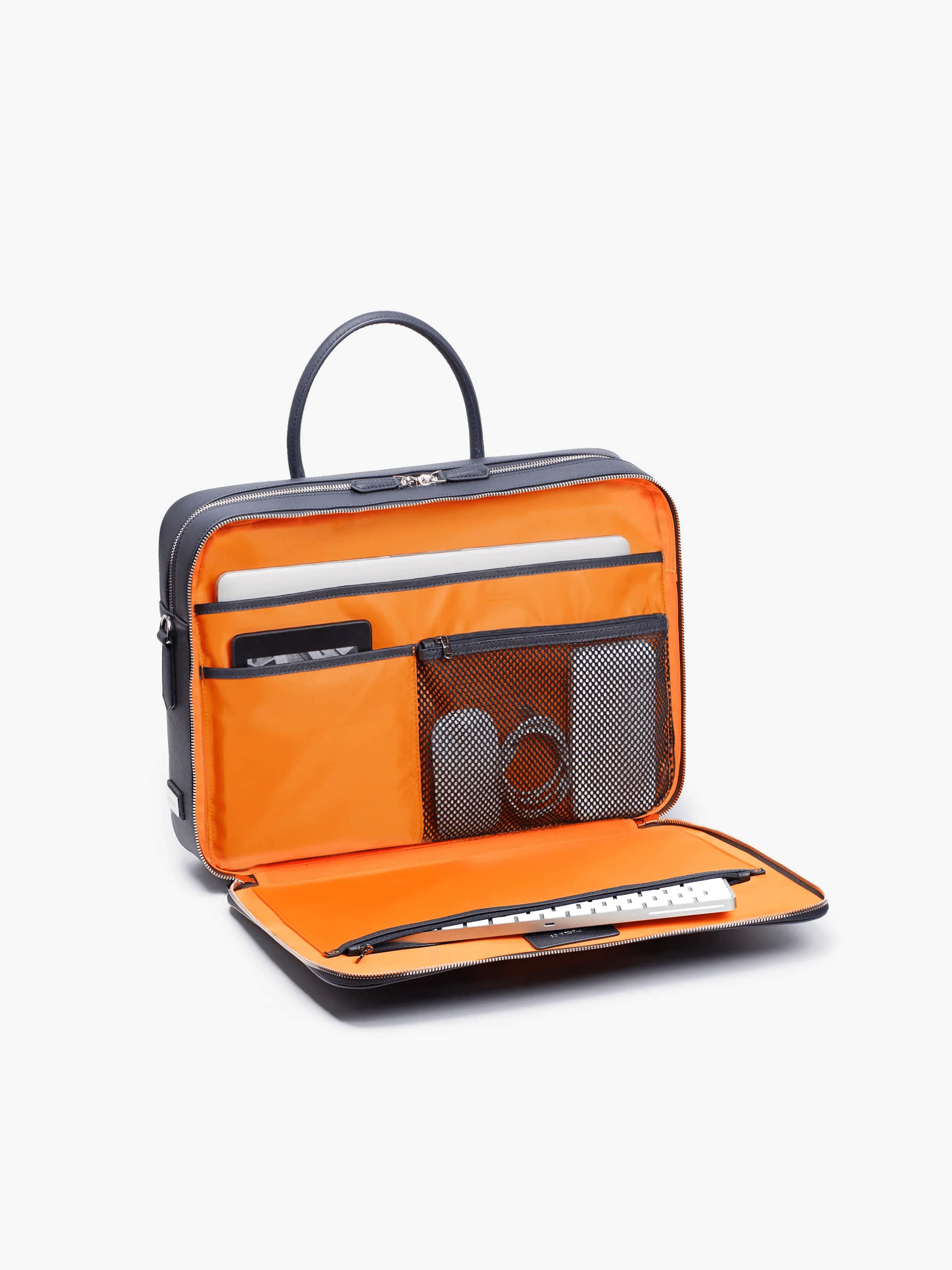 Manhattan Double-Zip Leather Briefcase - Image 3